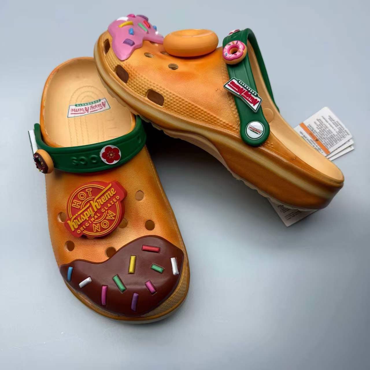 Krispy Kreme x Crocs Classic Clog Golden Hour Doughnut Clogs Unisex shoes