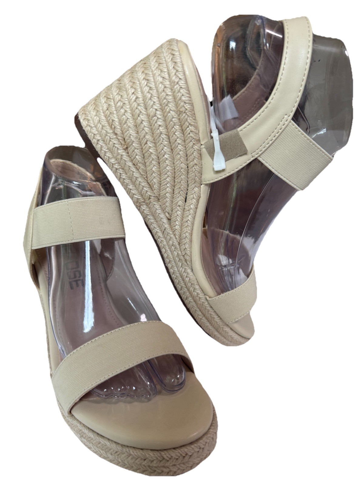 Vepose Beige Platform Wedge Espadrilles Open Toe Sandals Women’s Size 8.5 New