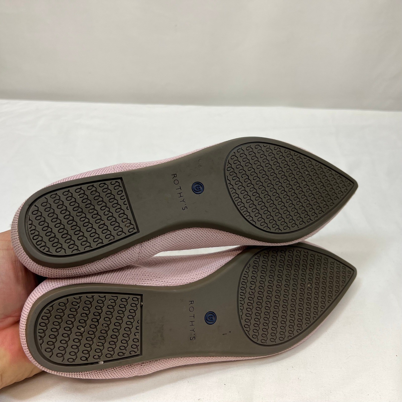 Rothys The Point Blush Pink Pointed Toe Knit Flats Womens 10.5 Recycled Shoes