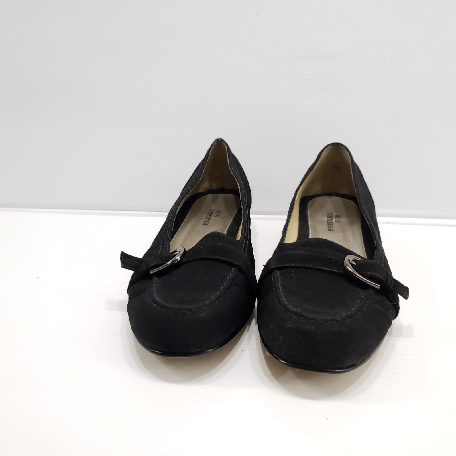 Ros Hommerson Black Textile/Leather Lined Upper Casual Loafer Flats Sz 8W