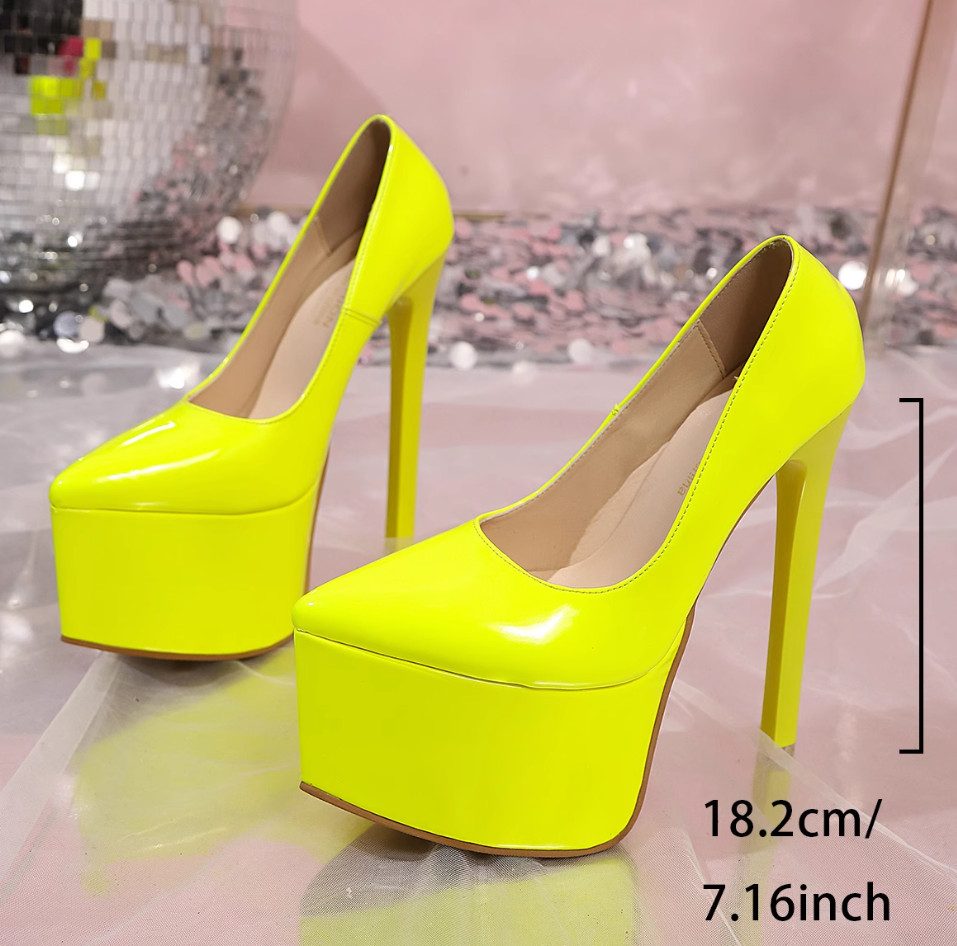 Womens Shiny Stiletto High Heel Party Prom Platform Party Pumps Shoes Clubwear