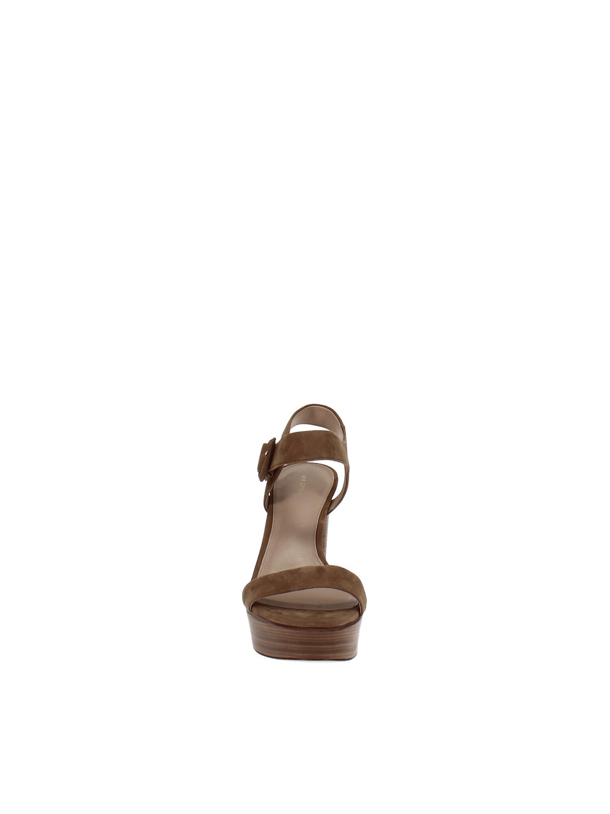 VIA SPIGA Womens Beige 1-0.5″ Platform Ira Almond Toe Suede Sandals 6.5 M