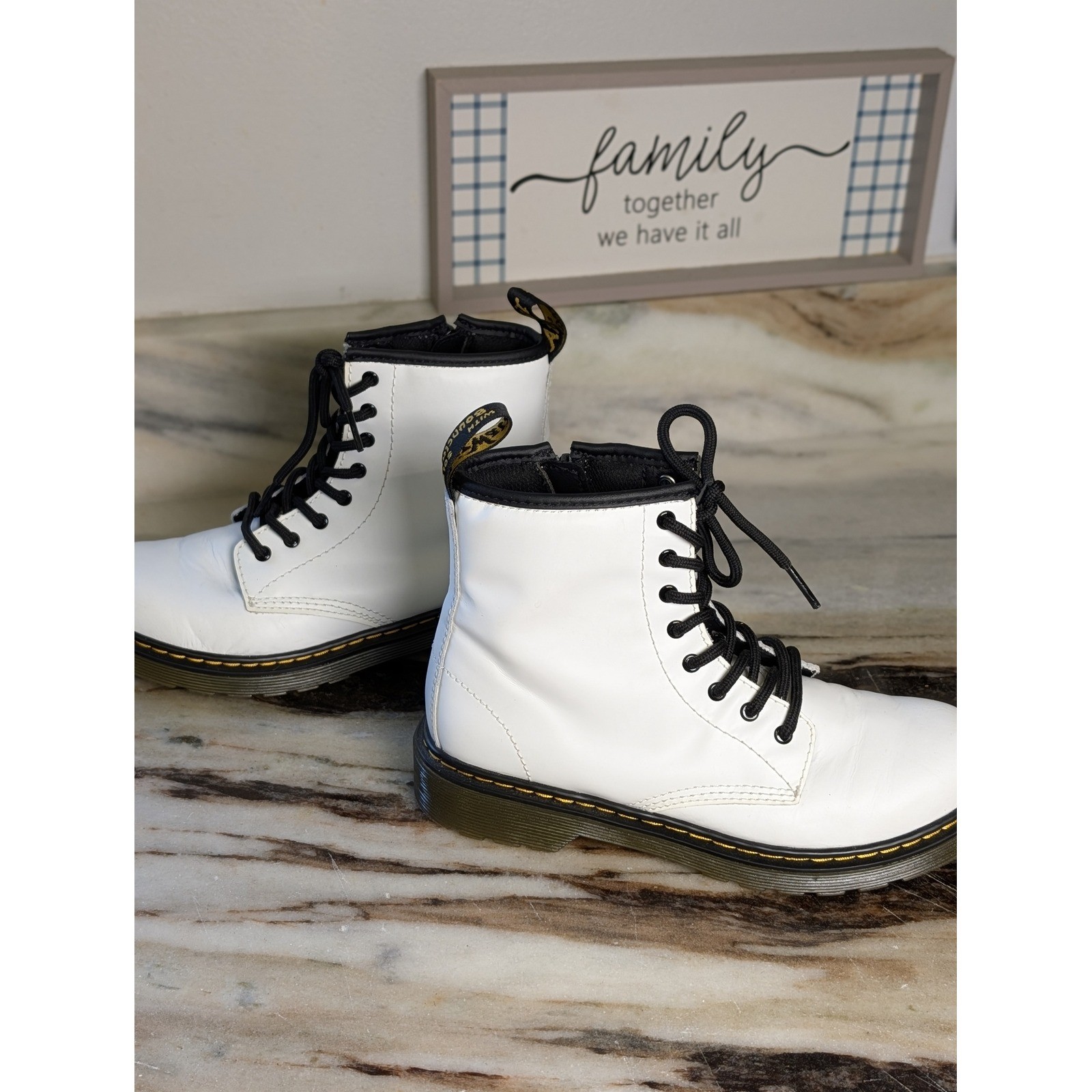 Dr. Martens Doc Martins Leather Side Zip Combat Boots Size 5 EU 36