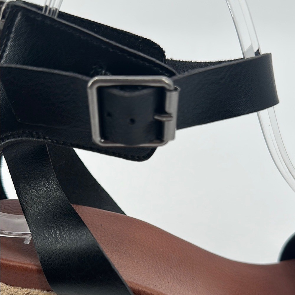 MIA Black and Brown Sandals Minimalist T-Strap Design