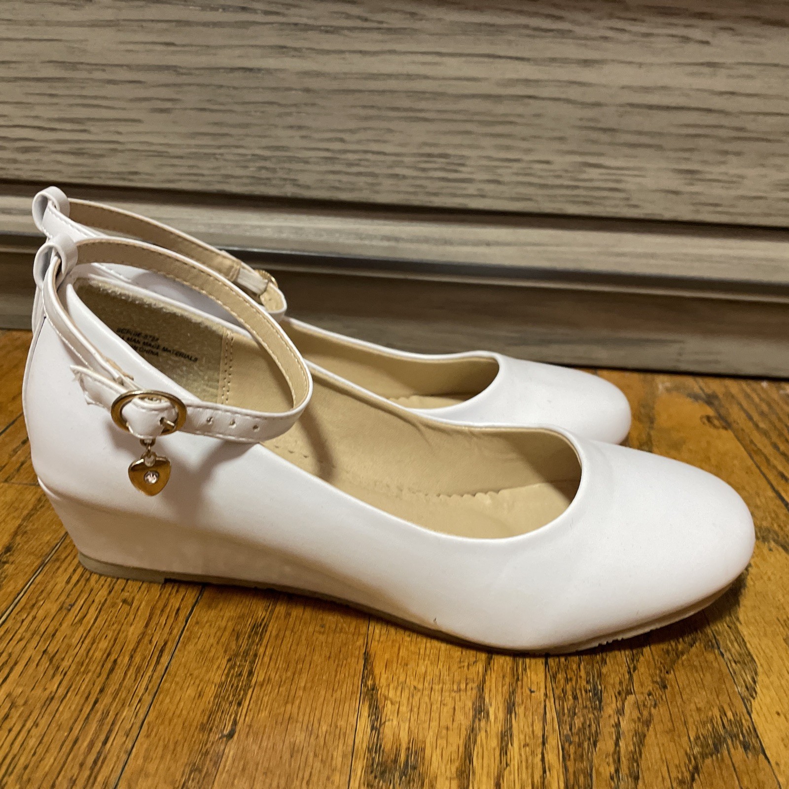 Little Angel Women’s Ballet Flats Low Wedge Ankle Strap Round Toe Dress Shoes 8