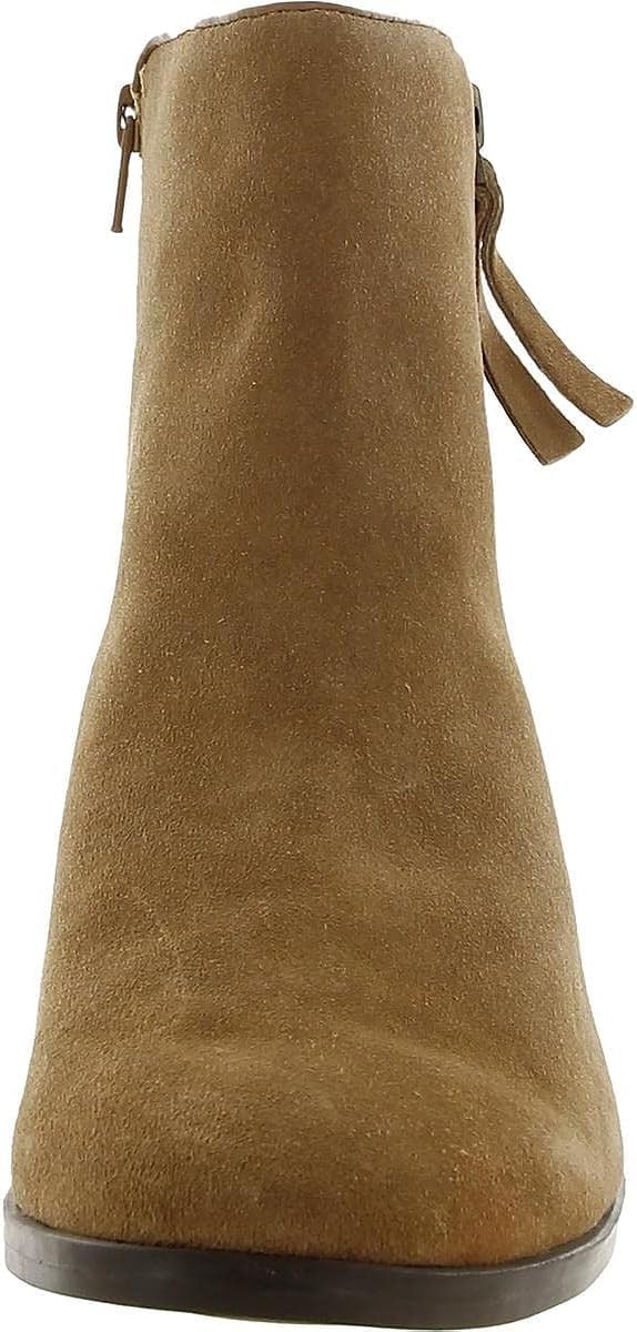 Naturalizer Womens Robyn Zipper Suede Ankle Boots Tan 9.5 Medium (B,M) Size 9.5