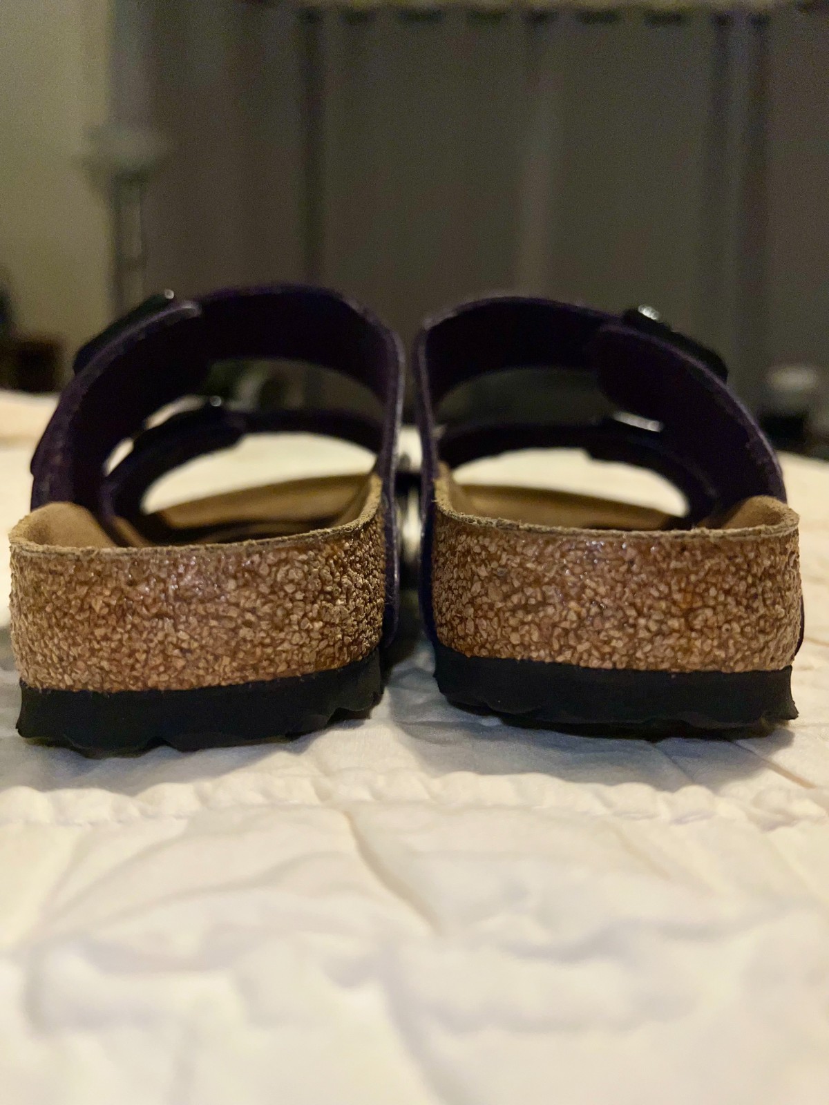 Birkenstock 37 / 6.5 Purple Vegan Patent Leather Arizona Sandals EUC