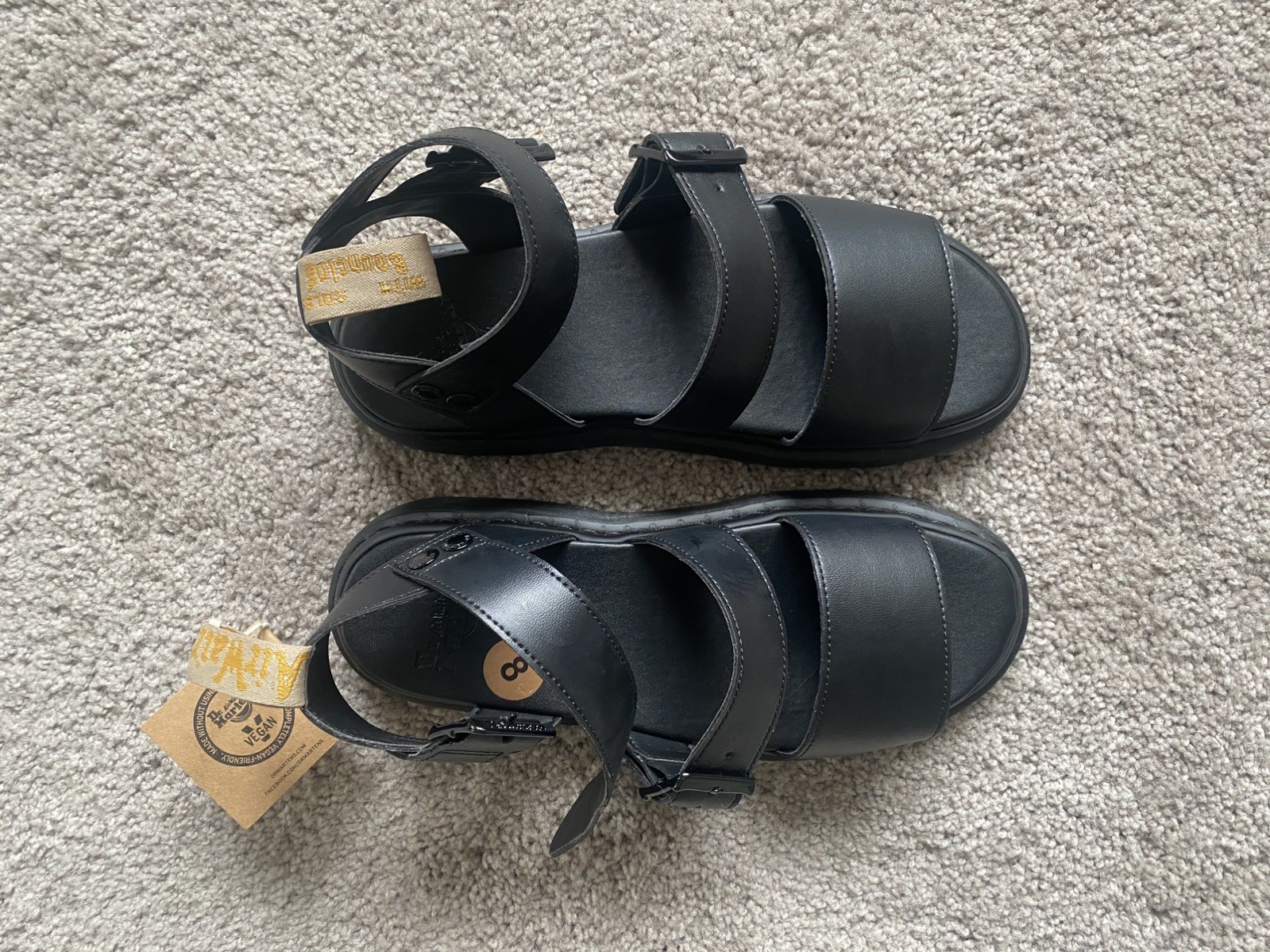 Dr. Martens Vegan Gryphon Slingback Sandals Black Size UK Men’s 9 / US Men’s 10