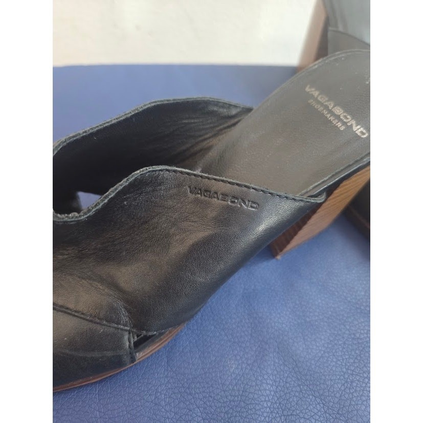 Vagabond Women «Piper» Black 100% Leather 3″ Inch Mule Shoes size EU 40/US 9