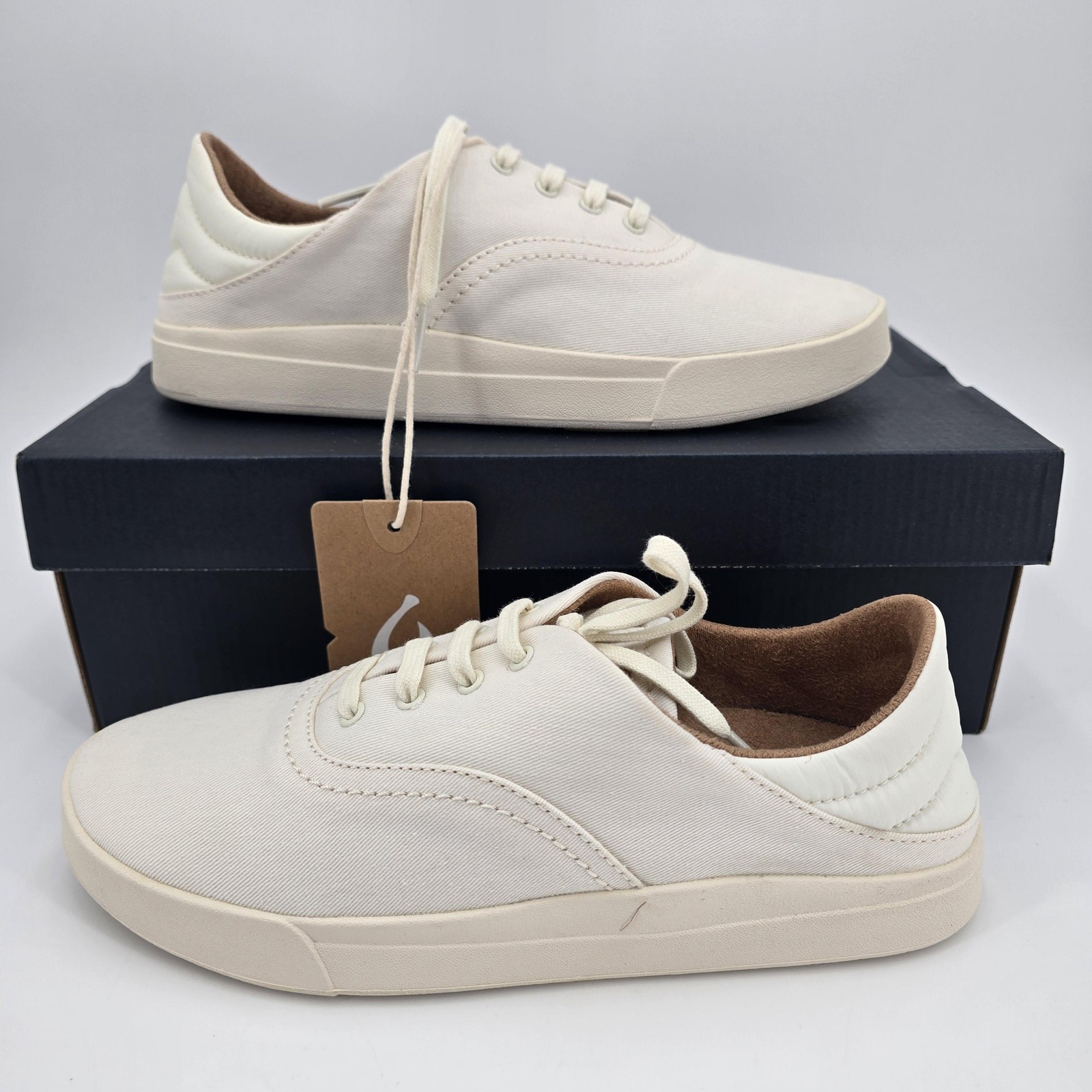 OluKai Kohu Shoes Womens 8 Off White Canvas Walking Casual Sneakers 20516-1818