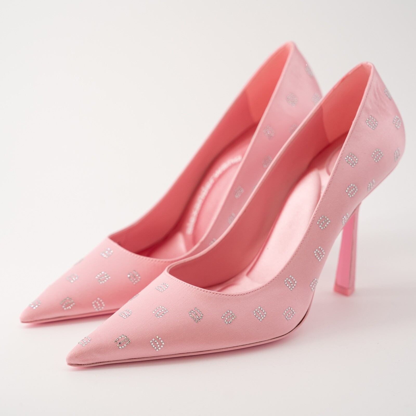 Alexander Wang Women’s Pink Pumps Delphine Crystal Satin 105 size 39 9US