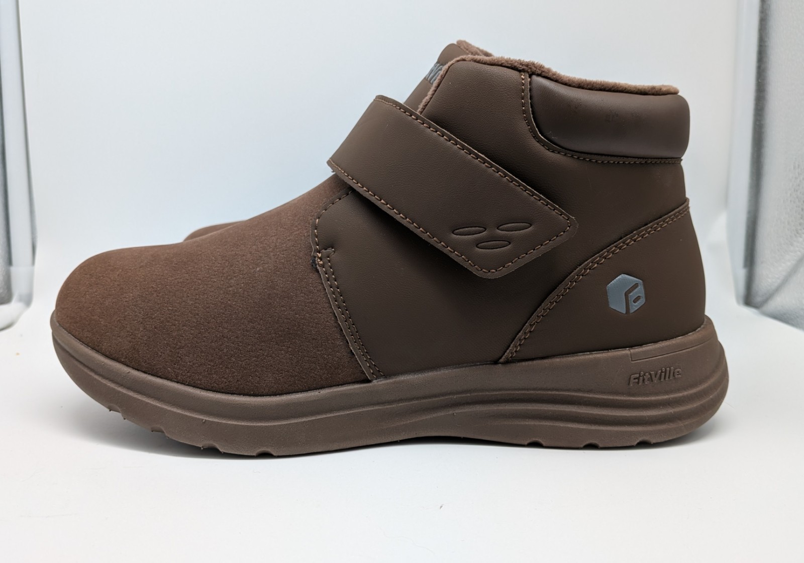 Fitville Diabetic Comfort Boots Brown CozyCore Support Shoes Women’s 10EW