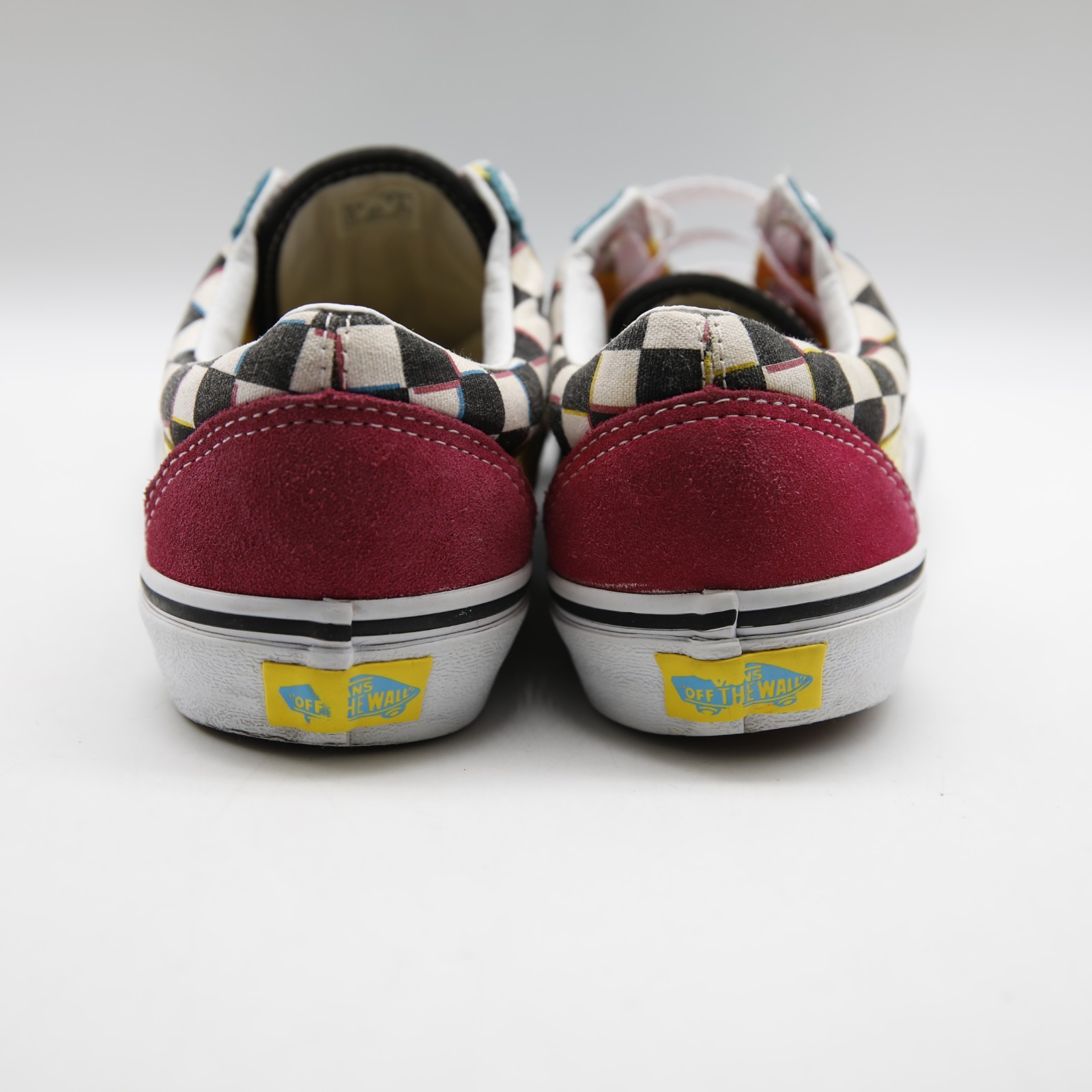 Vans Off The Wall Shoes Colorful Checkered Sneakers Blue Pink Men 5 Women 6.5