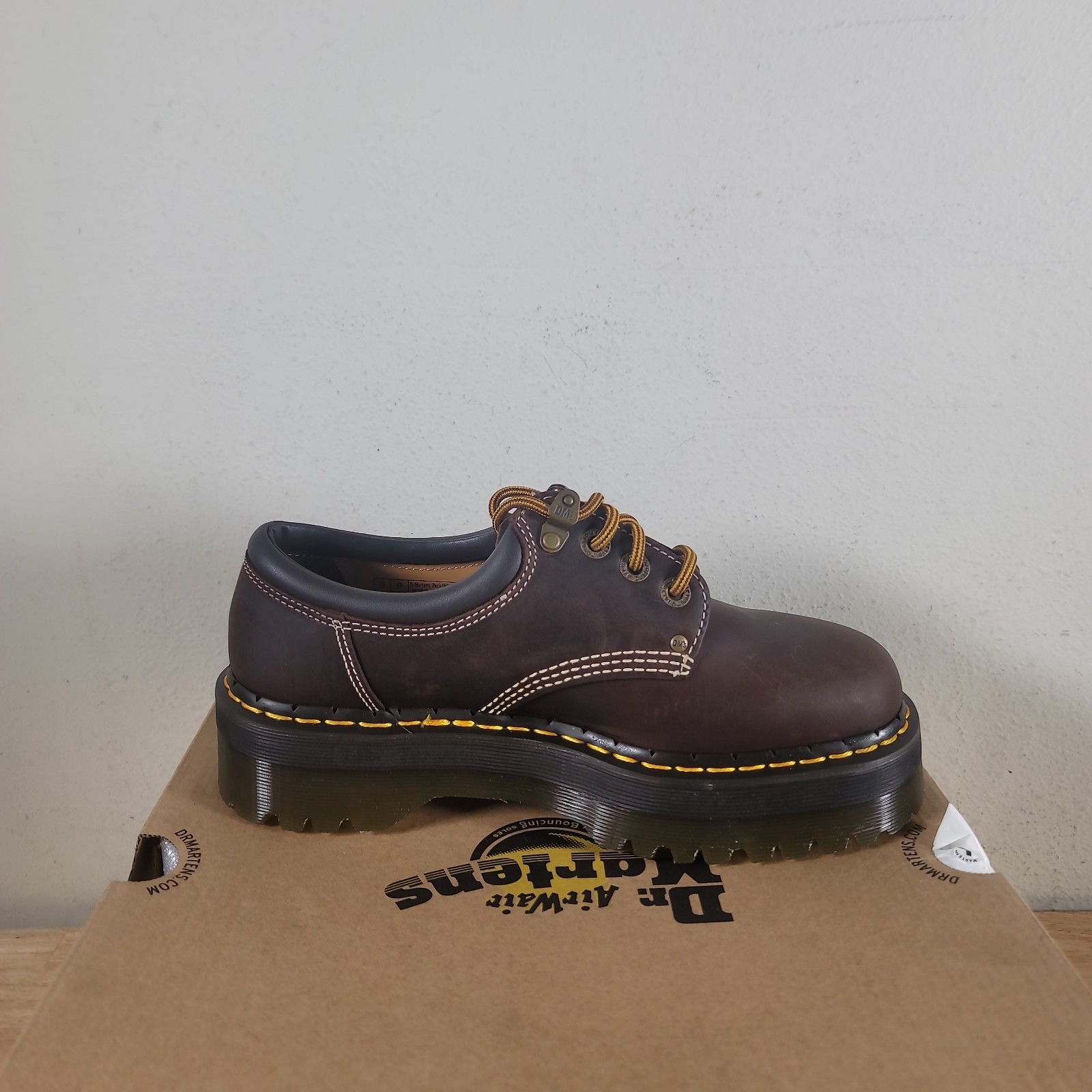 Dr. Martens 8053 4i Quad Platform Oxfords Unisex Size M9 W10 Brown Arc Leather