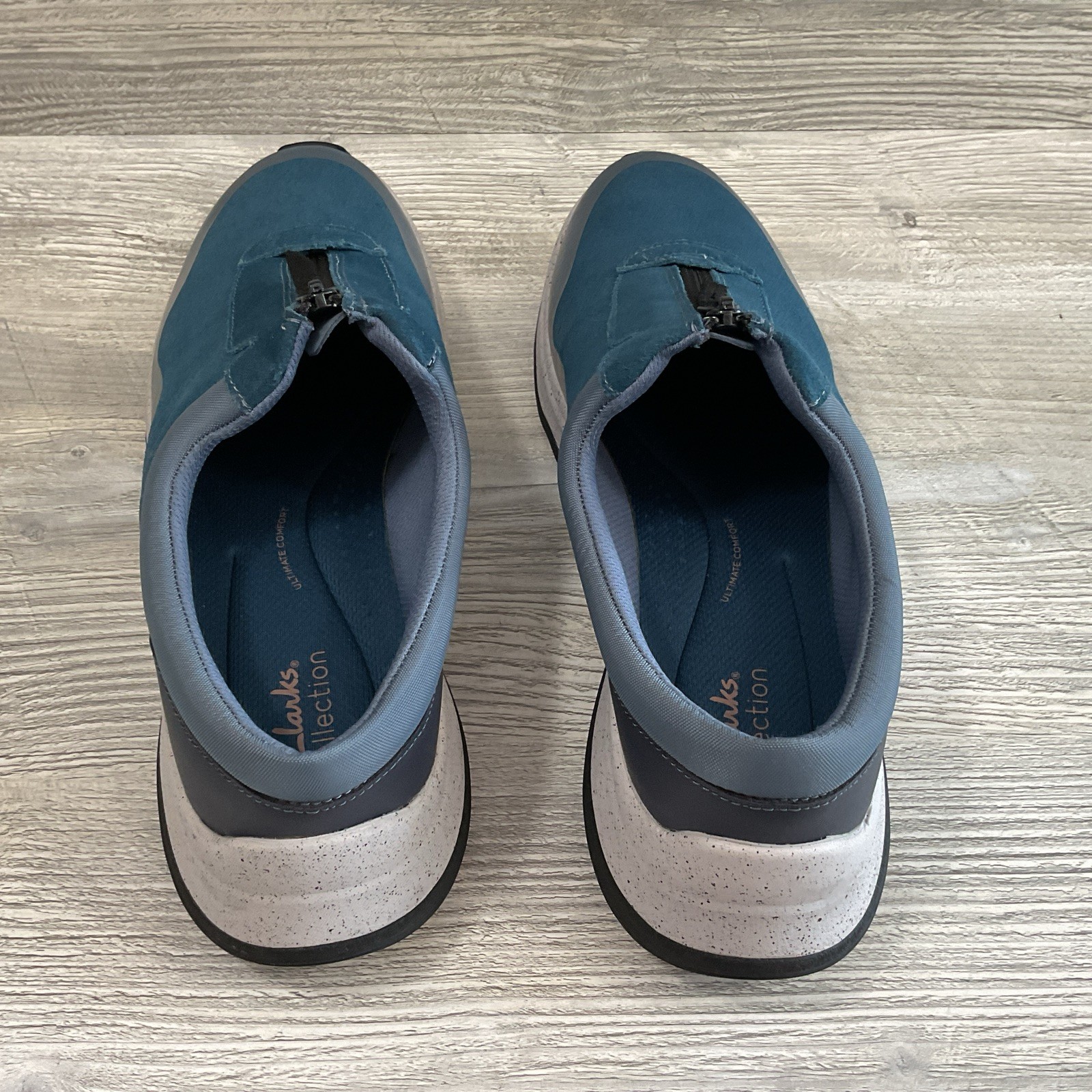 Clarks Jaunt Way Casual Slip-on Sneaker Shoes Blue Suede Women’s Size 11 M NEW