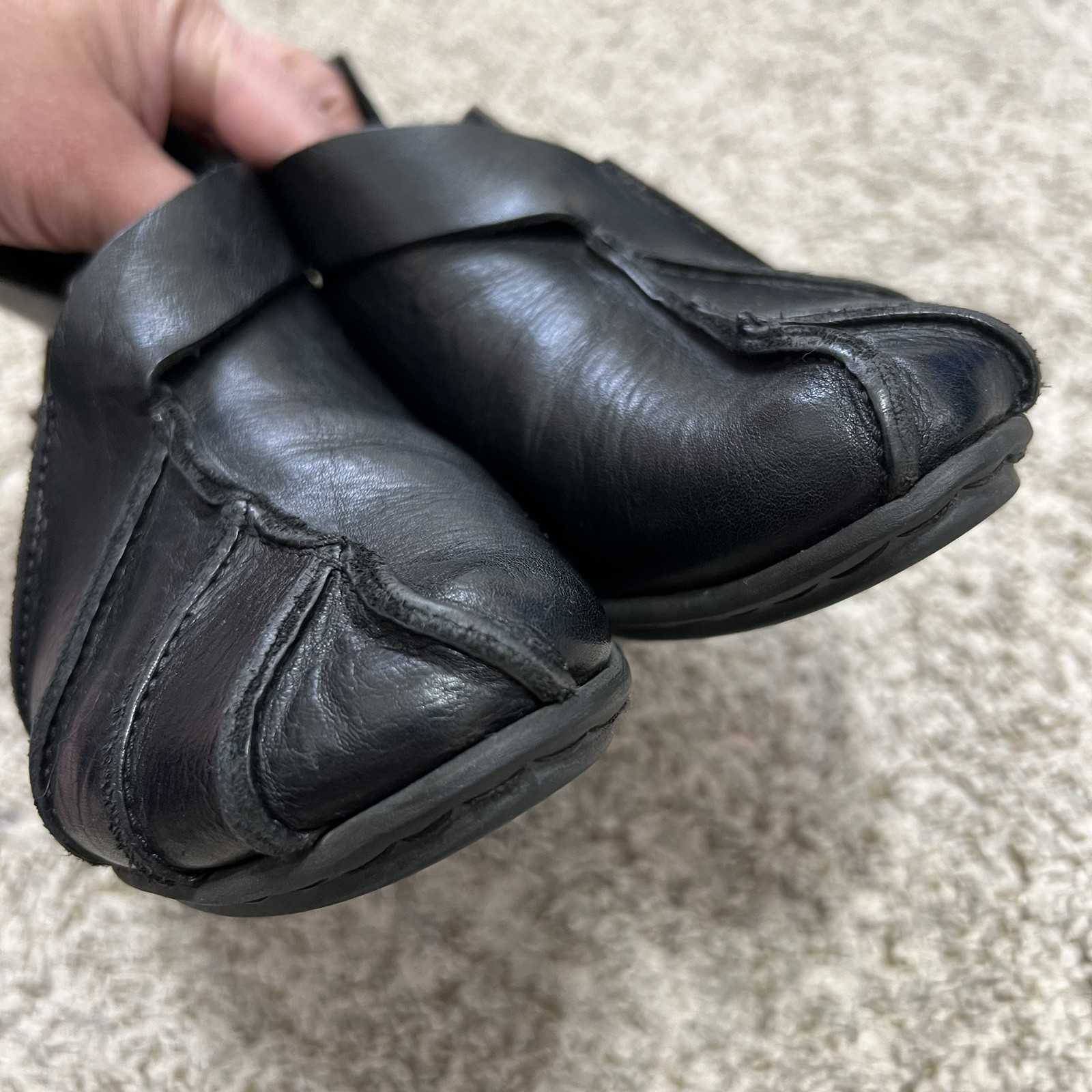Trippen Women’s Black Leather Bootie Buckle Detail Black Sz 36 US 6.5