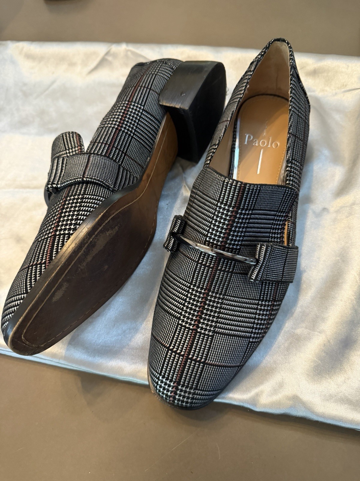 Paolo Linea Women’s Block Heel Dress Shoes Size 8M Super Classy Black/Gray