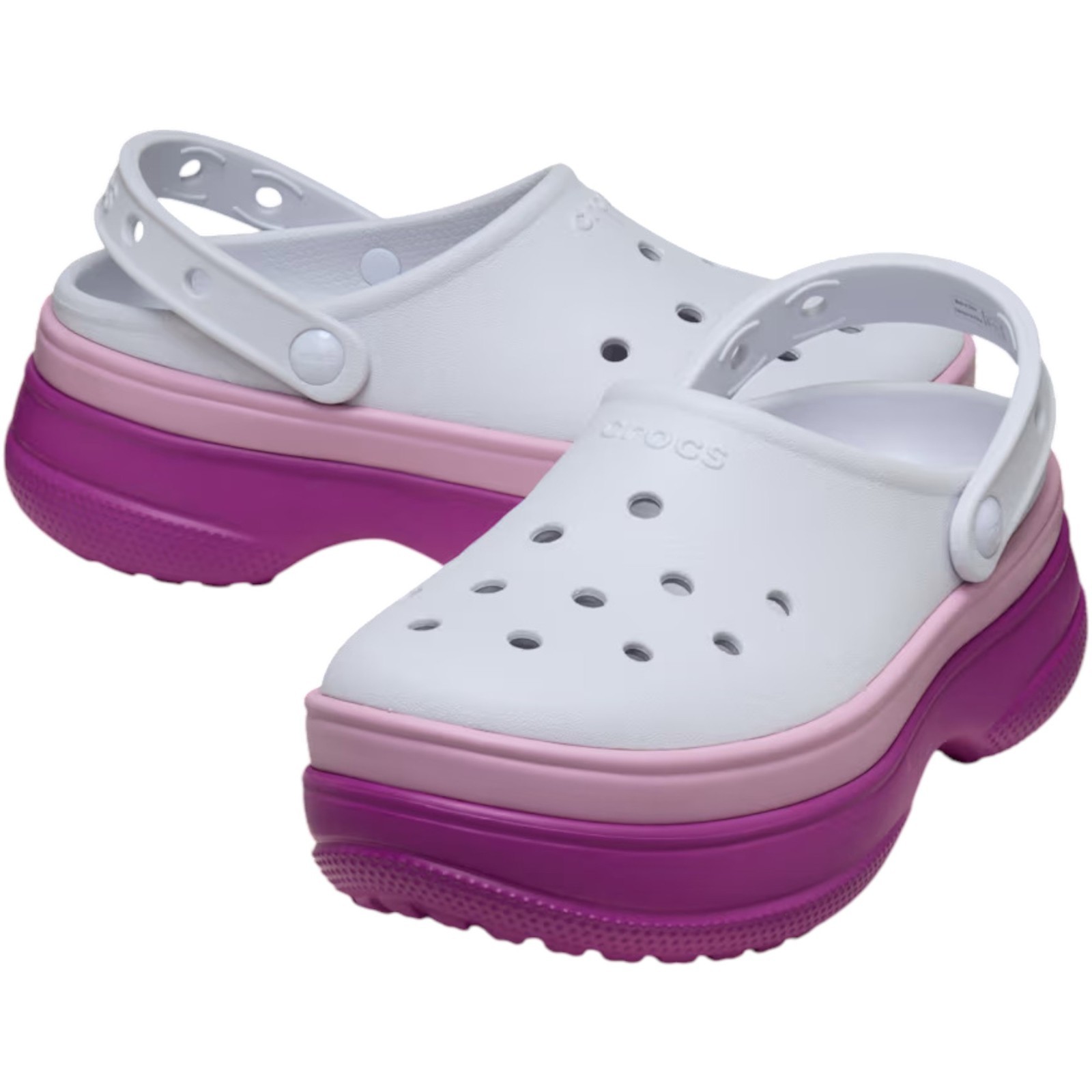 Crocs Classic Stacked Clog Womens 9 10 Platform 50mm Colorblock Jibbitz