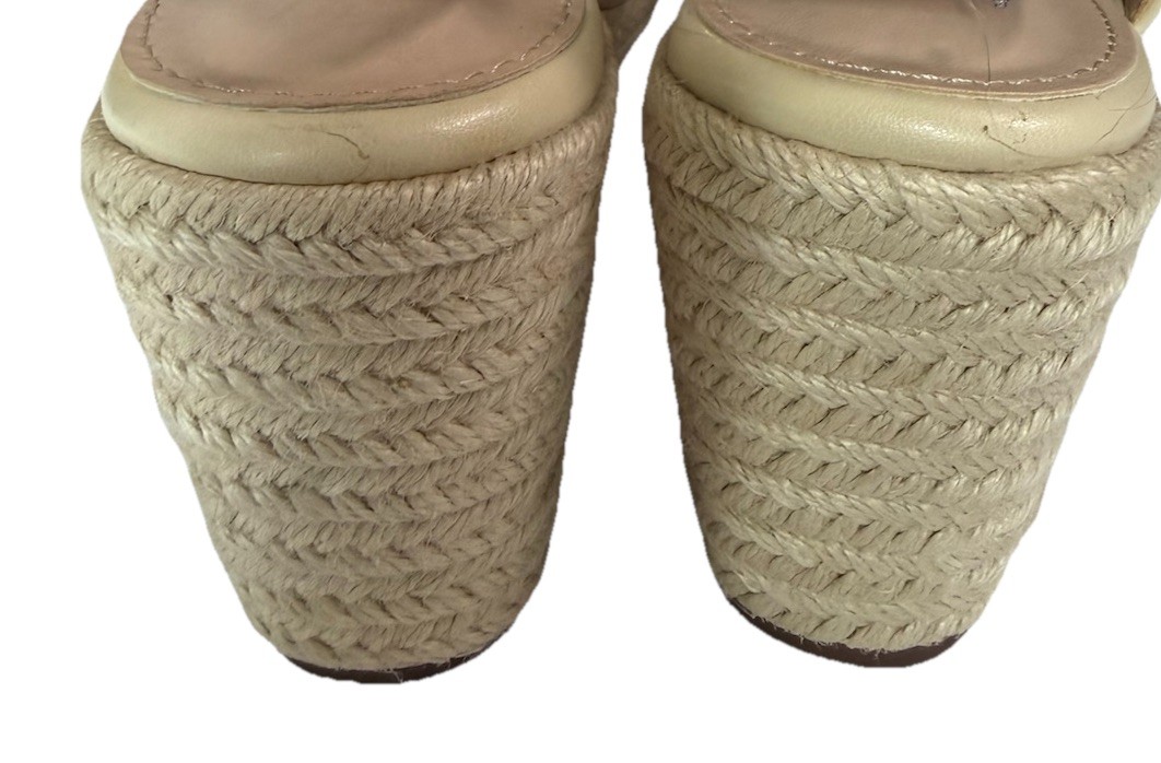 Vepose Beige Platform Wedge Espadrilles Open Toe Sandals Women’s Size 8.5 New