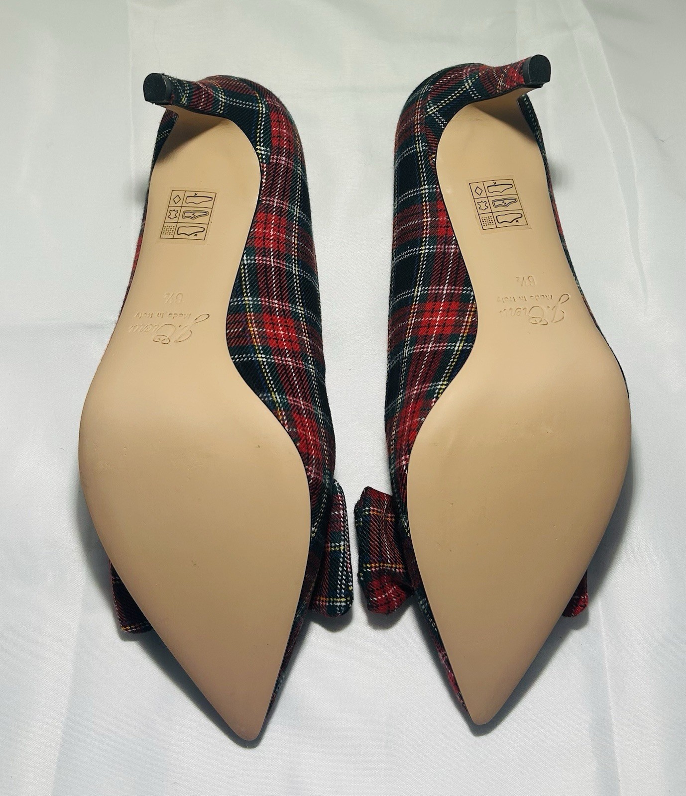 J Crew Colette Stewart Tartan Red Plaid Pumps, 6.5, NEW w/o Box