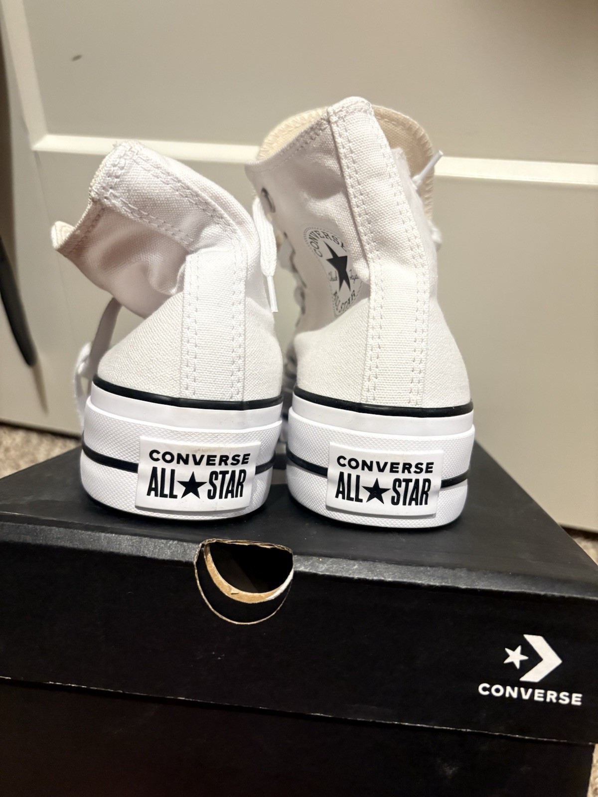 Converse Chuck Taylor All Star Platform High Top Canvas Lace-Up White/Black