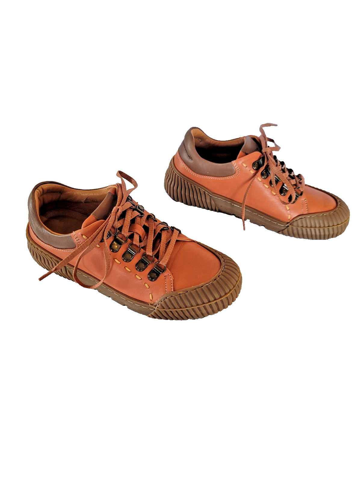 Spring Step Leather Comfort Sneakers EU 36 US 5.5-6 Rust Orange Lace Up Hiking