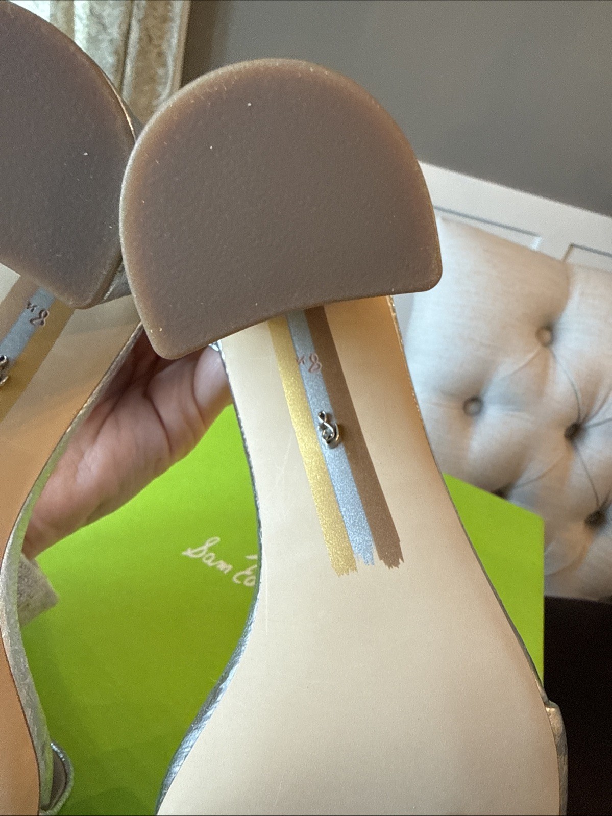 Women’s Size 8.5 Sam Edelman Yaro Silver Heels