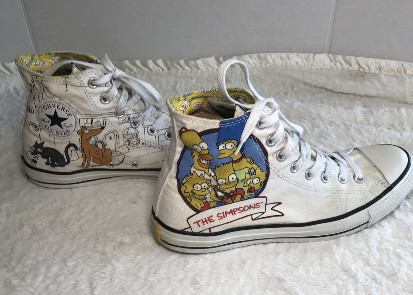Converse All Star Simpsons 25th Anniversary High Tops Sneaker Shoes Vintage 2014