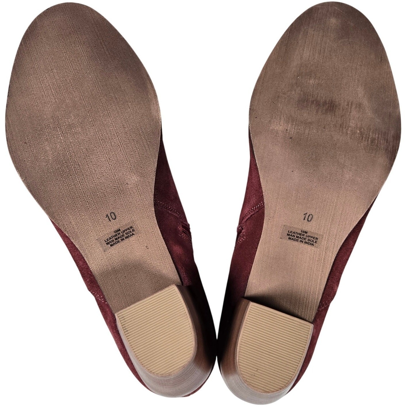 Diba Sleek Bootie Burgundy Suede Leather Ankle Boots Block Heel Size 10