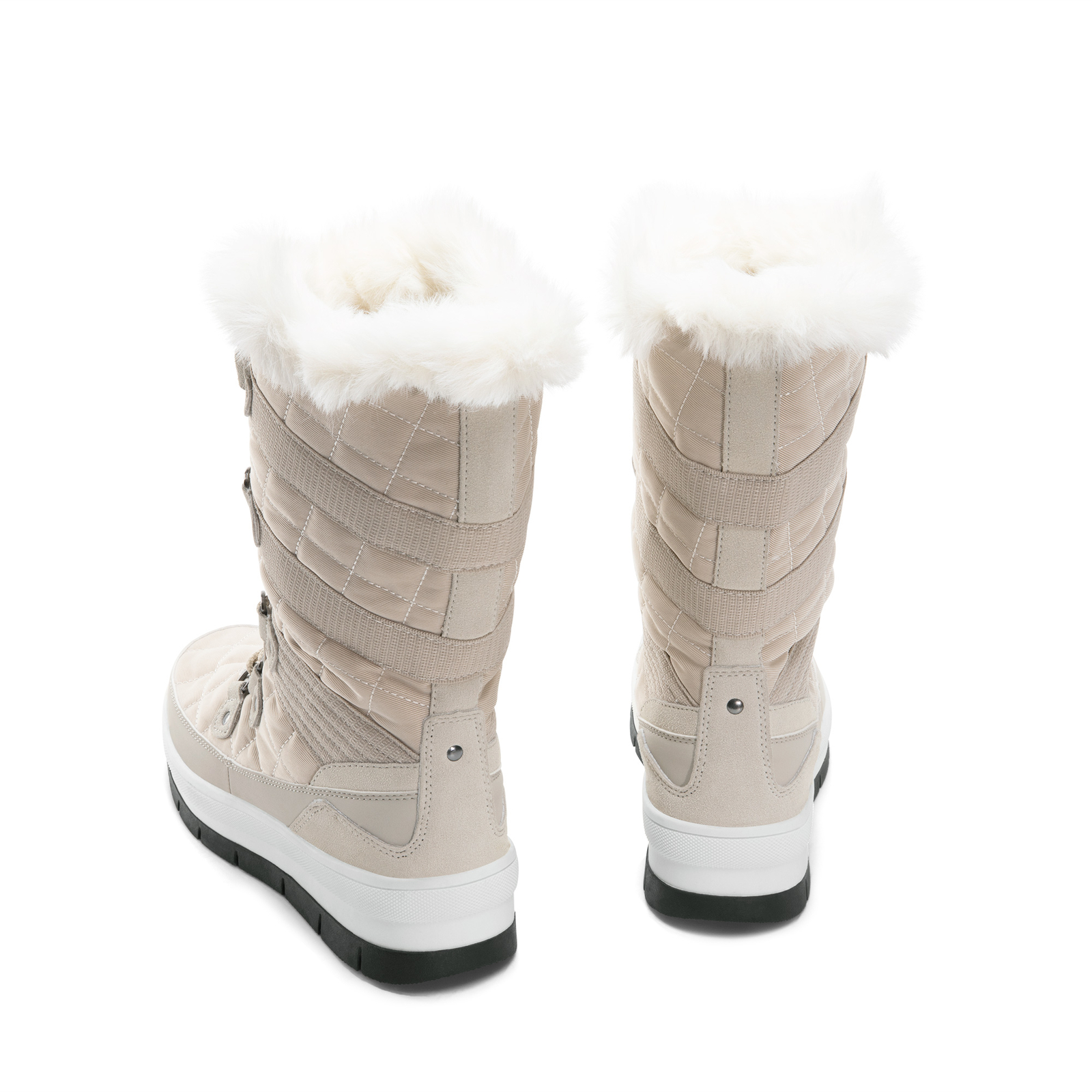 Women’s Snow Boots Soft Warm Fur Lined Lace up Mid Calf Outdoor Indoor Ski Boots