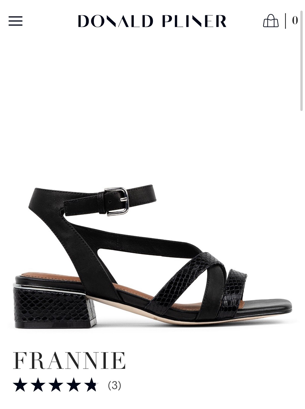 Donald Pliner Women’s Frannie Ankle Strap Sandals Black Sz 10; classic, designer