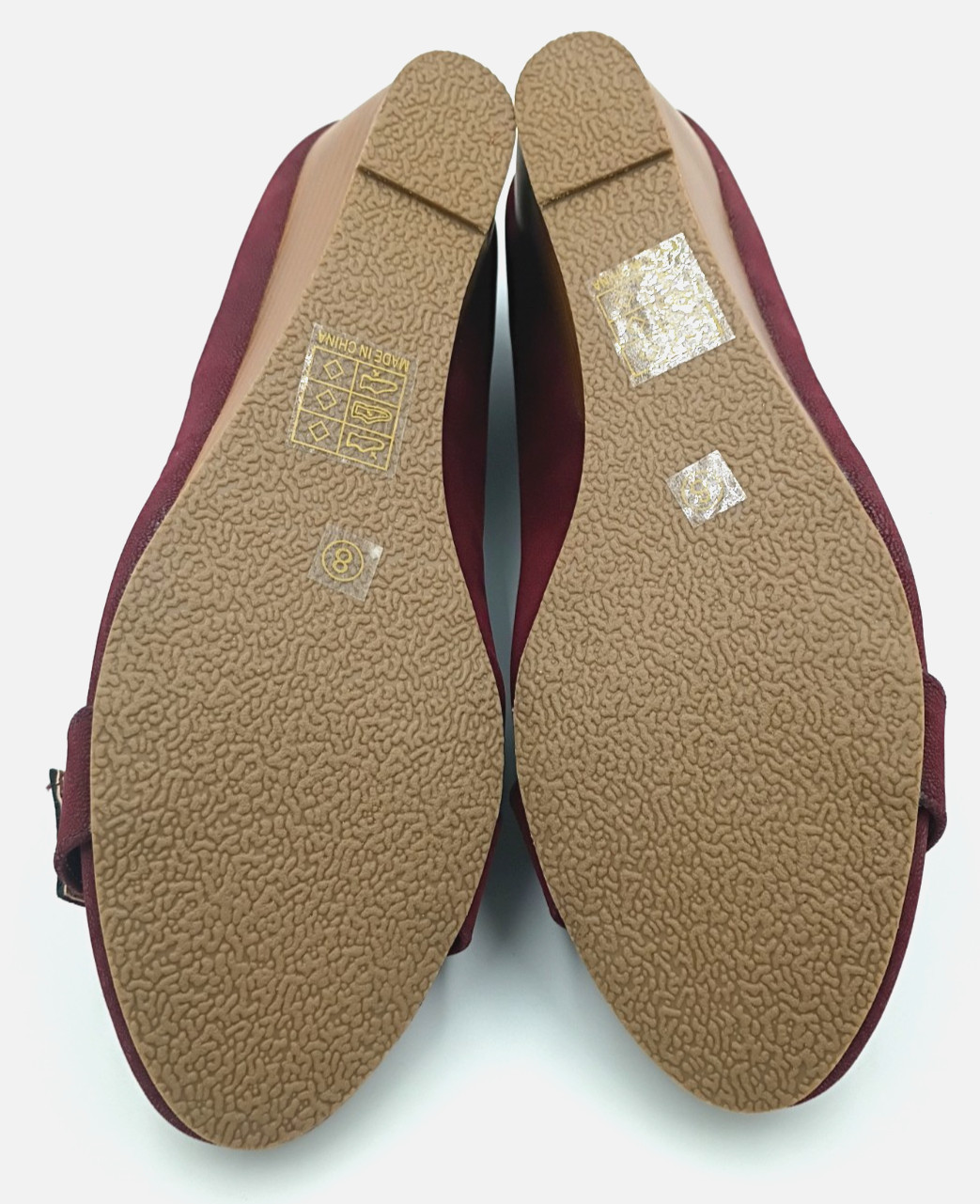 Journee Collection Graysn Slip-On Wedge Heel Wine (Dark Red) Womens Size 8 NEW
