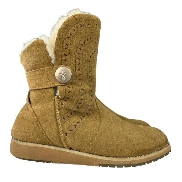 Emu Australia Belah Lo Merino Wool Lined Suede Ankle Boots Womens Size 6