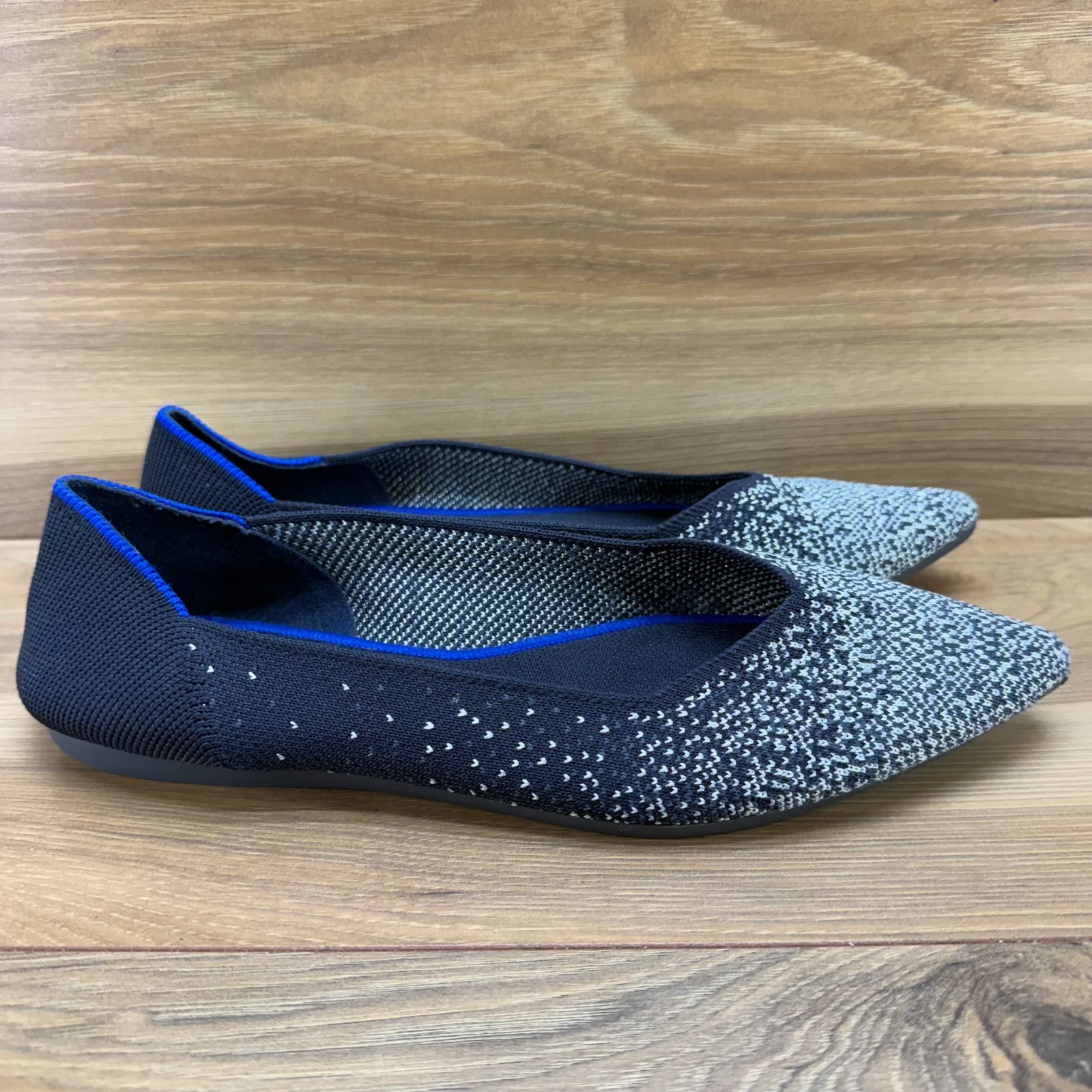 Rothys Point Flats Midnight Sparkle 9.5 Modern Minimalist Casual Office