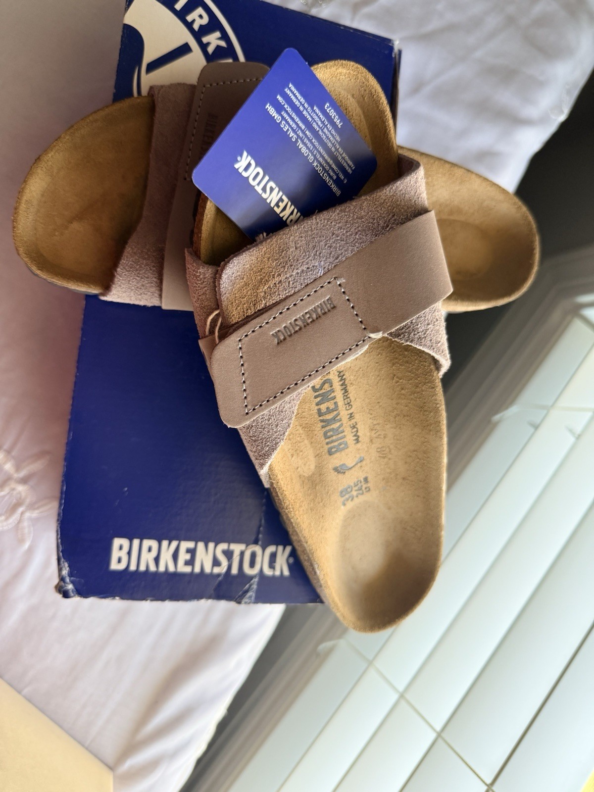 Birkenstock Oita Womens Size 7 EU 38 Narrow Sandals Single Strap Purple Brown