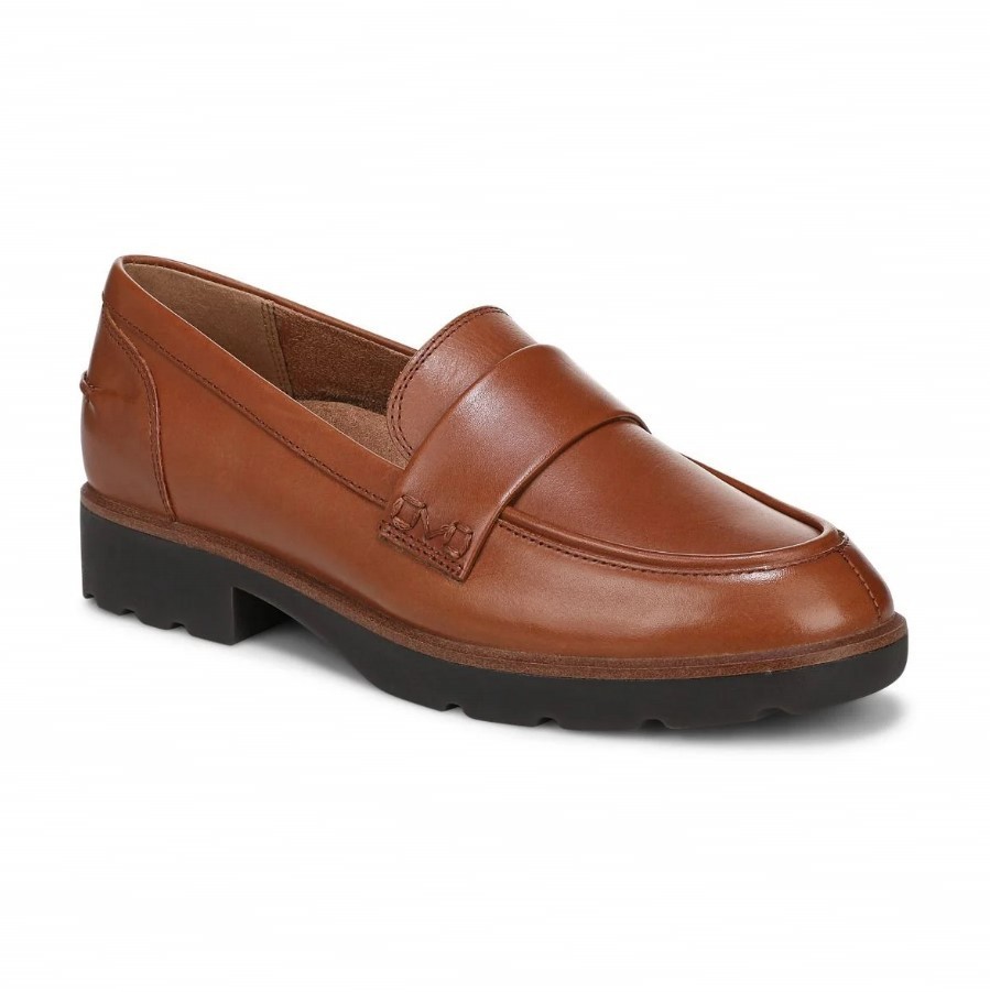 VIONIC Women Cleo Loafer, Tan Leather (NEW)