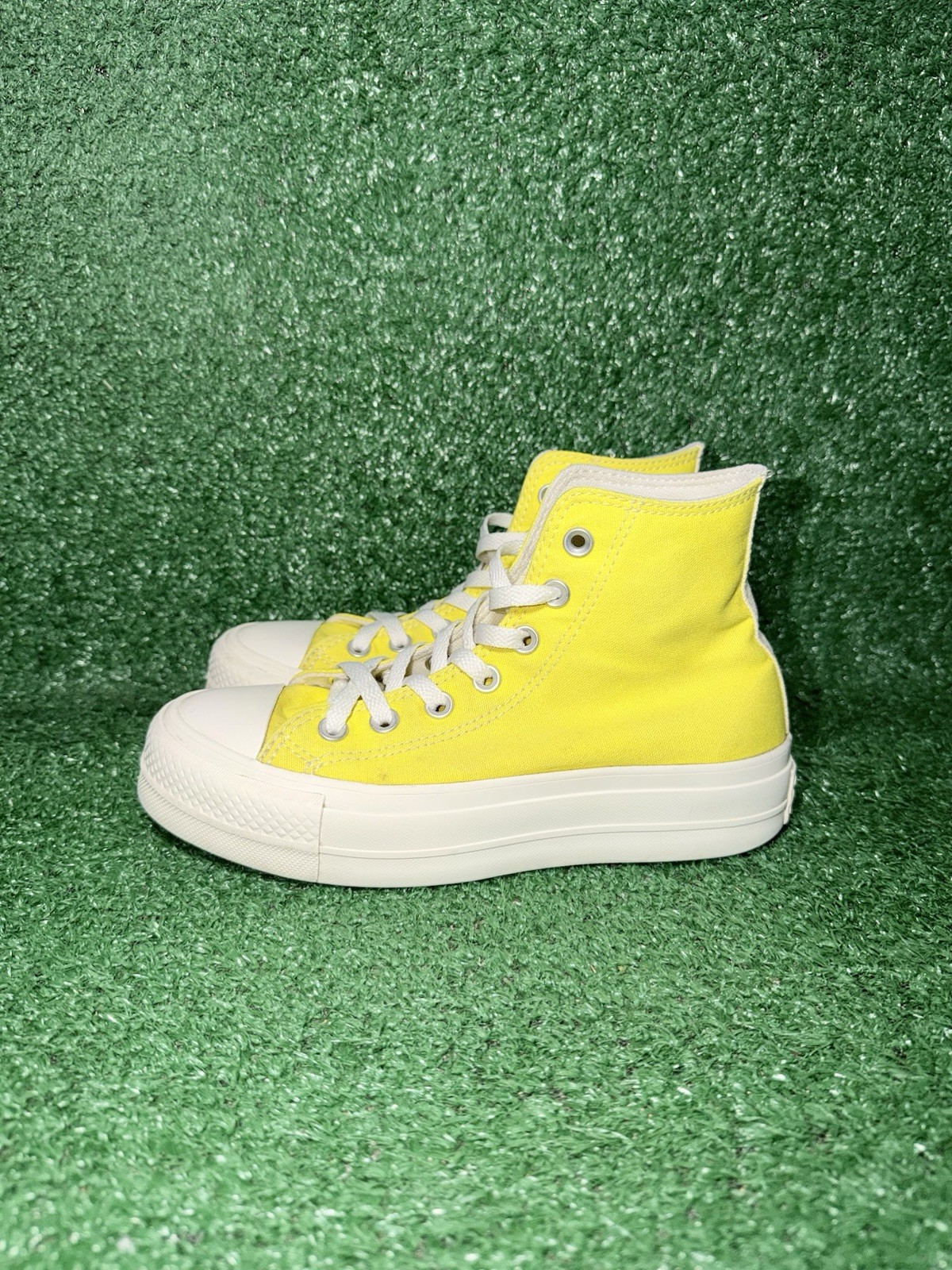 Converse Women Size 6.5 Chuck Taylor All Star Platform Yellow White Casual Shoes