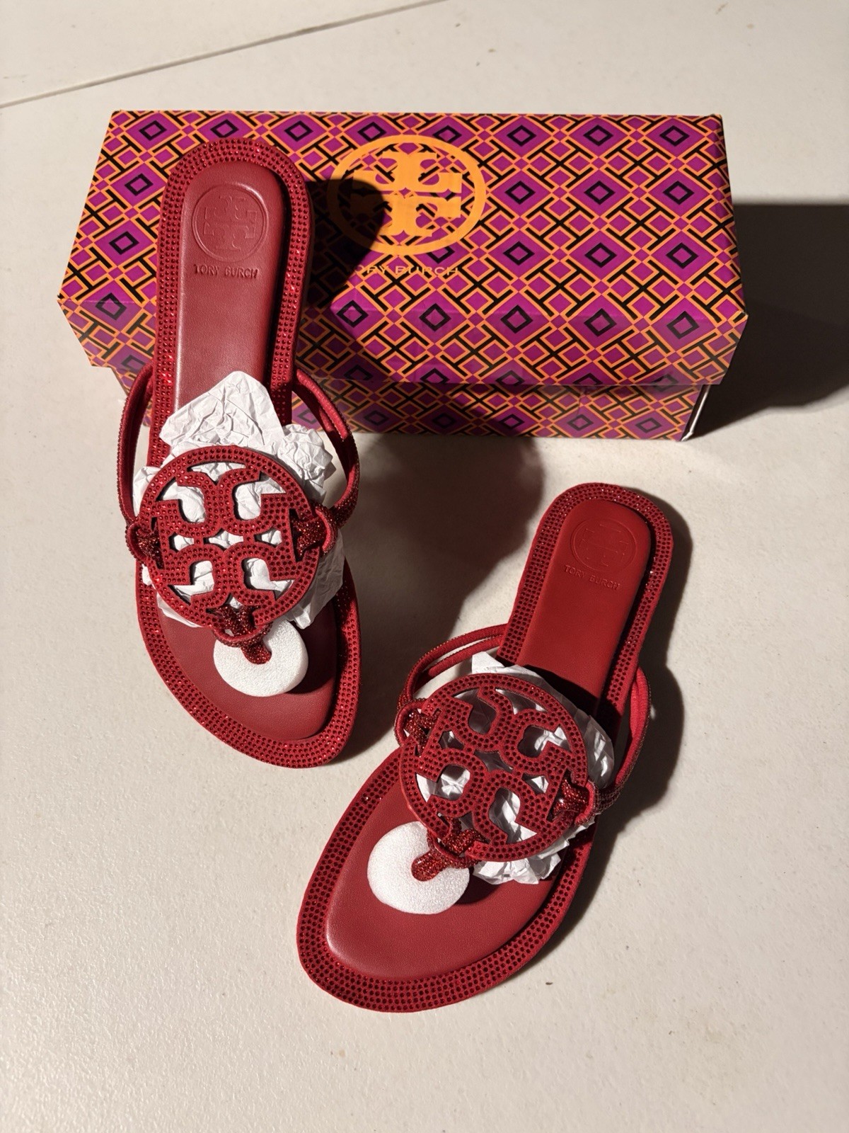Tory Burch Ruby Knotted Pavé sandals