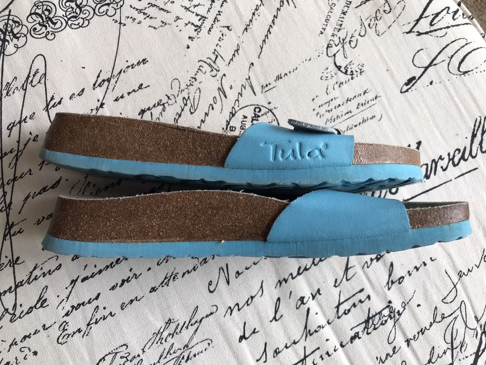 Tula Madrid by Birkenstock Slide Sandals Buckle Turquoise Blue Women’s 7.5 38.5