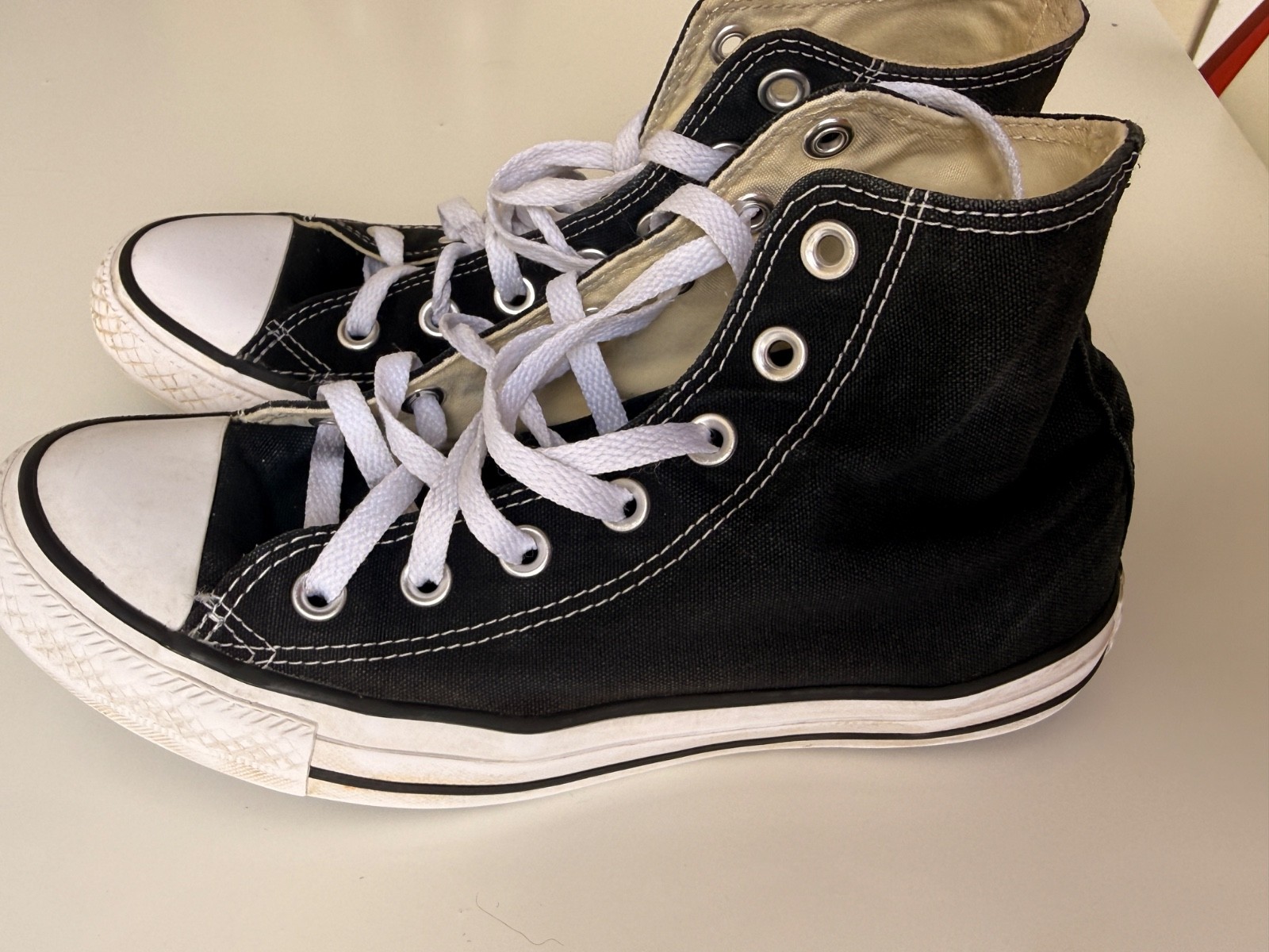 Converse Chuck Taylor All Star High Top Black Canvas Shoes Women’s Size 8 EUC