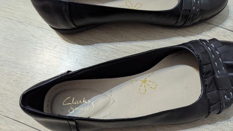 women clarks heels black leather 38 #1QAV