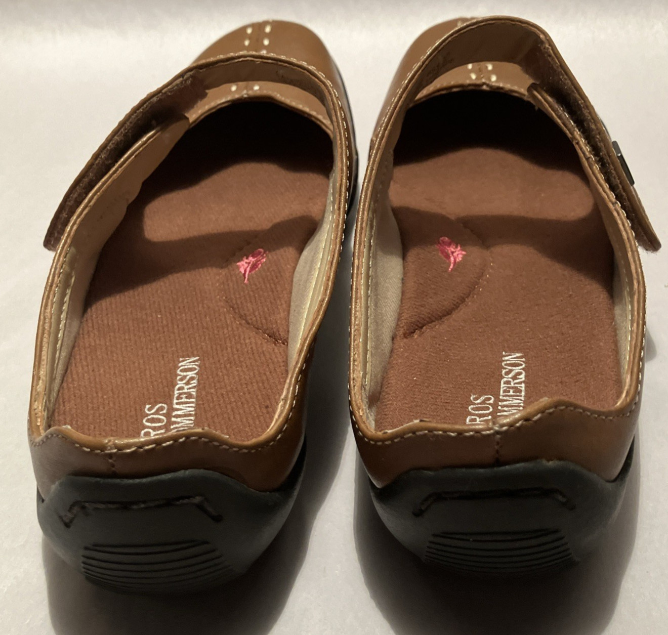 New Ros Hommerson Candice Womens 6SS Luggage Leather Cushion Cut Down Mary Janes