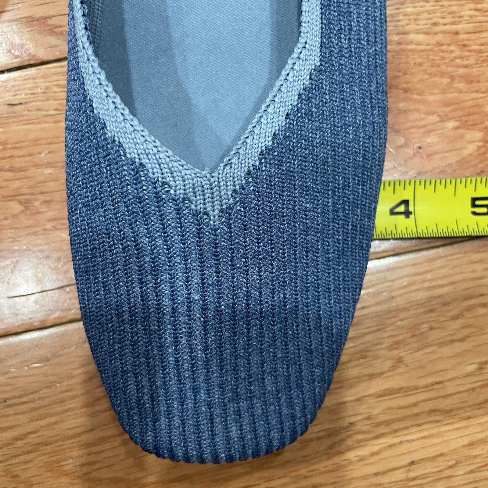 Vivaia Denim Blue Margot 2.0 Square-Toe-V Cut Women’s Flats EU 41 (US 10-10.5)