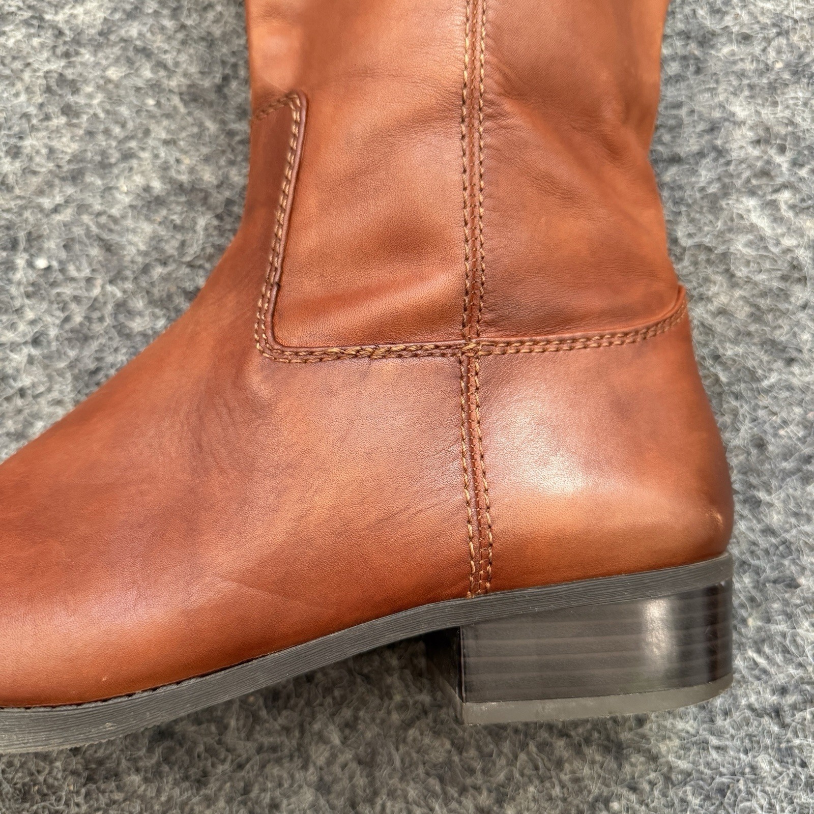 I.N.C. International Concepts Fawne Leather Tall Riding Boots Cognac Brown Sz 11