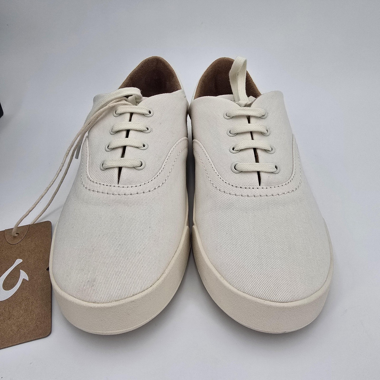 OluKai Kohu Shoes Womens 8 Off White Canvas Walking Casual Sneakers 20516-1818