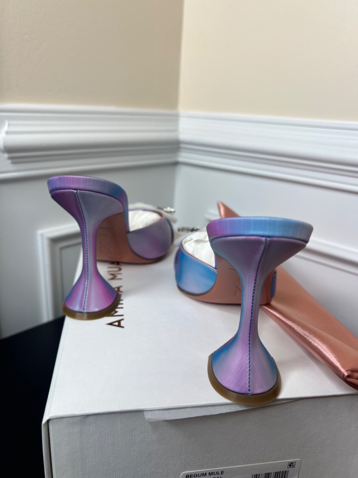 Amina Muaddi Begum Mules Shadow Fairy Tale Size 8.0