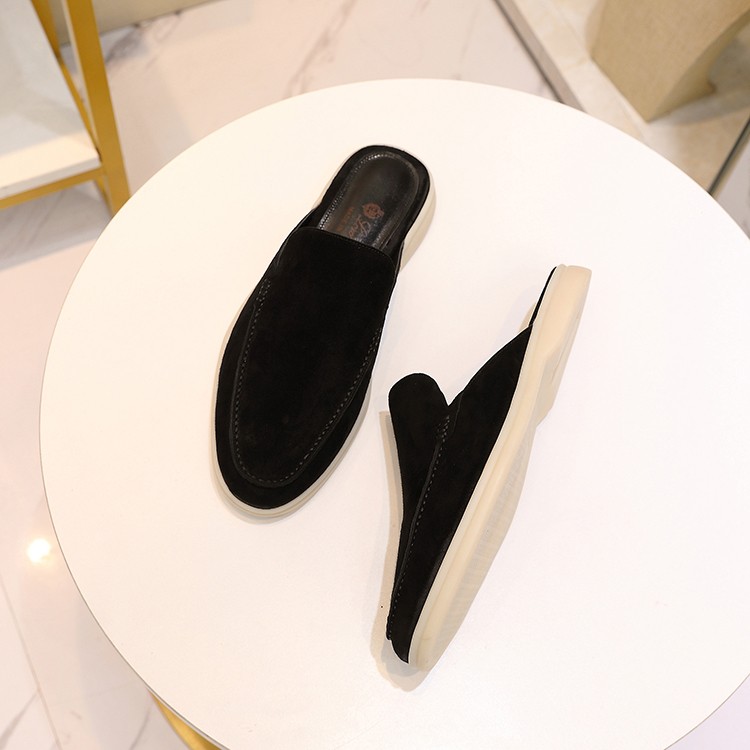 Mens Summer Suede Leather Slippers Casual Mules Comfort Retro Loafers Shoes