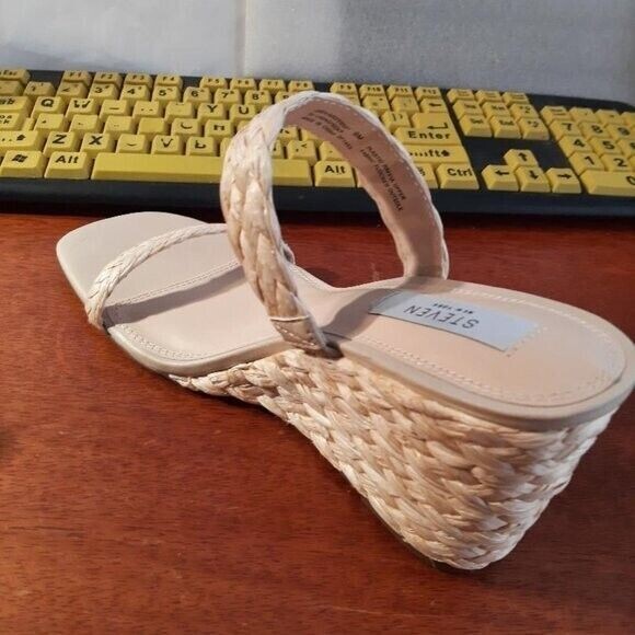 NEW ! Steven New York Ardy Espadrille Wedge Sandal Nude Size 8/9/11