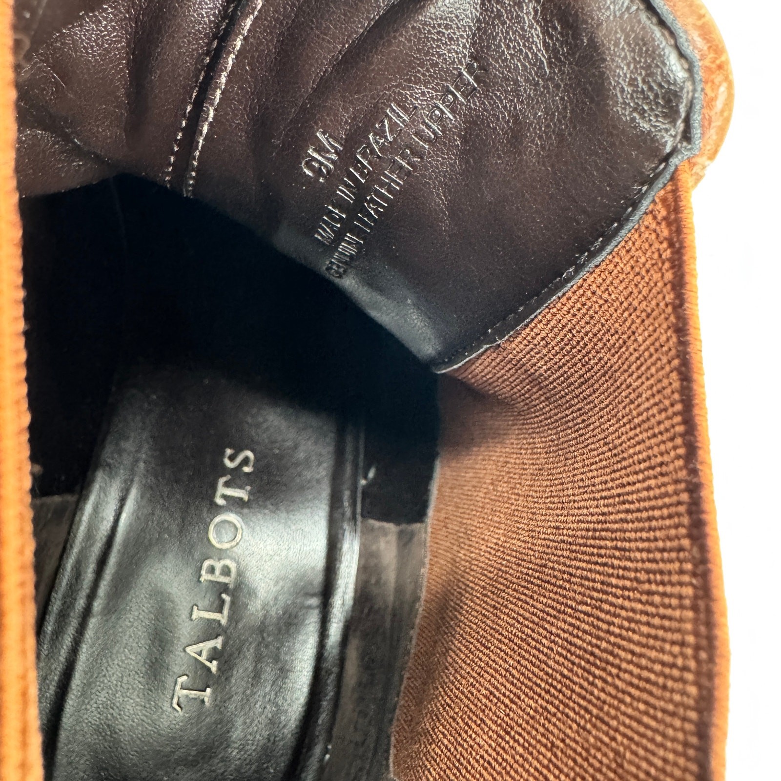 Talbots Leather Bootie Womens 9 M Brown Quilted Tish Soft Nappa Slip On Classic