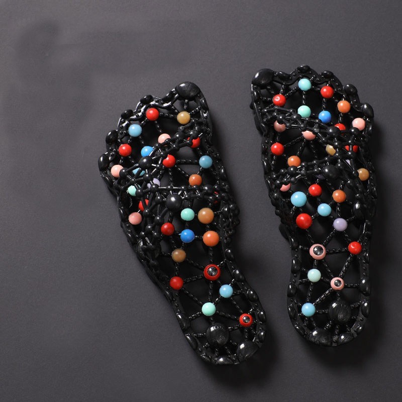Women’s Bathroom Slippers Quick Dry Non-Slip Soft Massage Mesh Summer Sandals